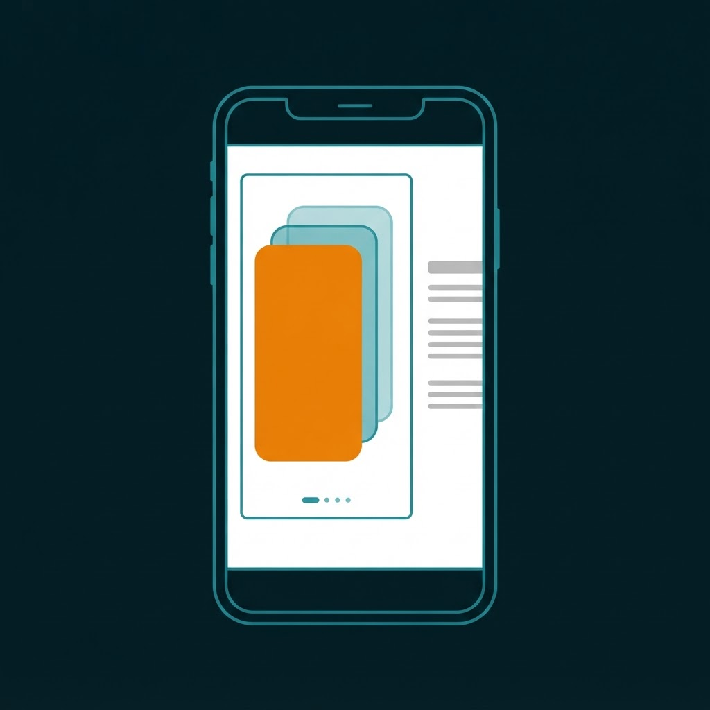 Schematic placement example of the Content Cards format