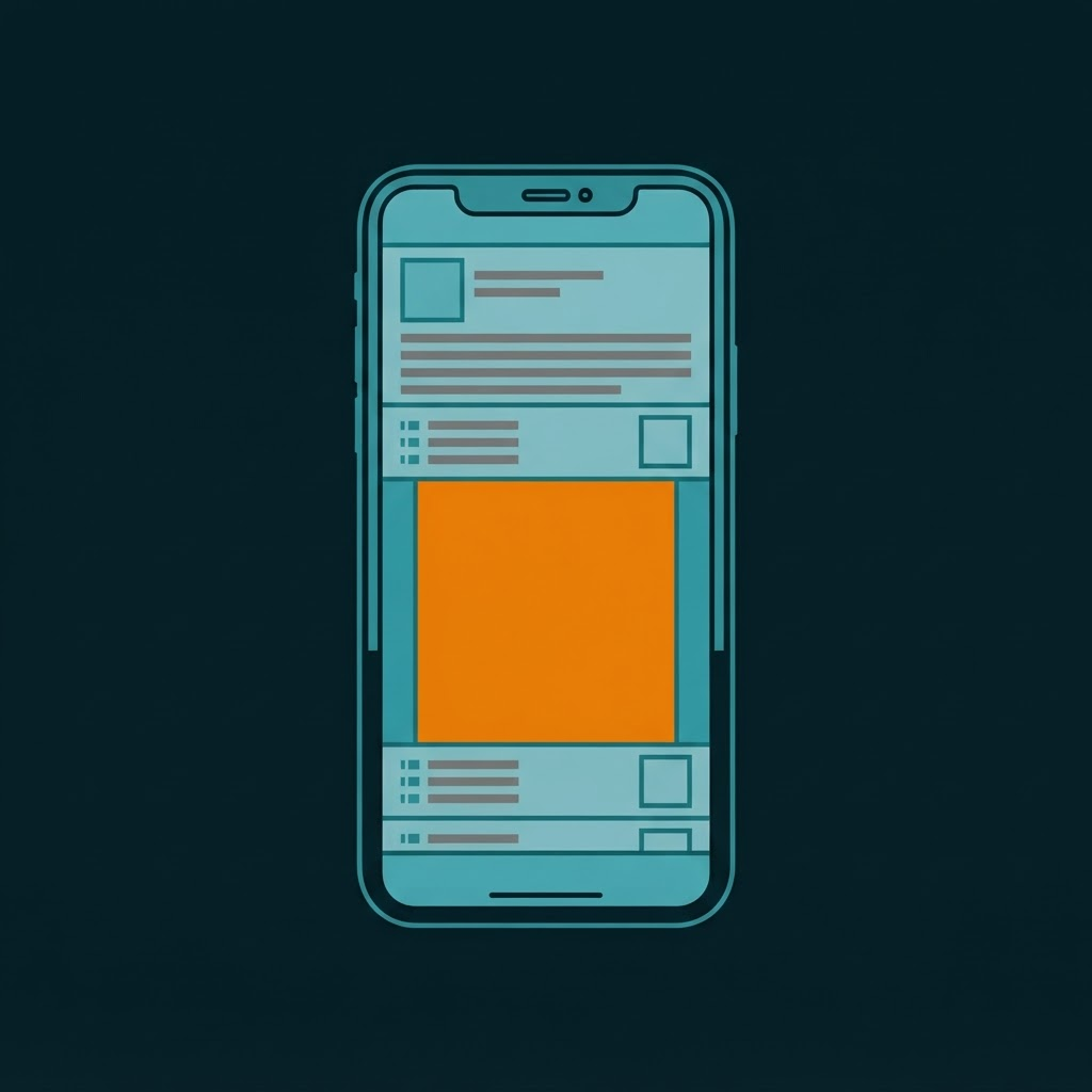 Schematic placement example of the Mobile Content Ad 1:1 format