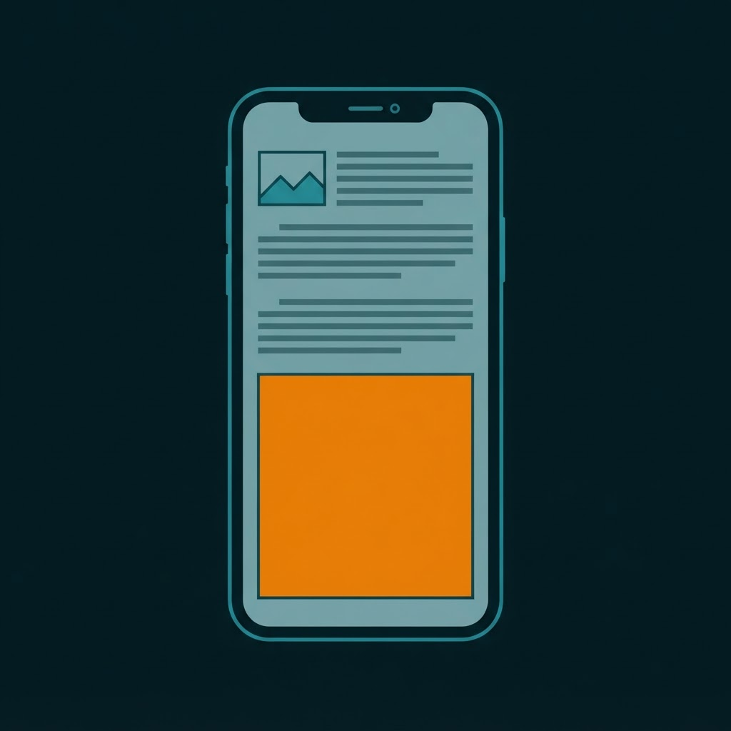 Schematic placement example of the Mobile Halfpage Ad format